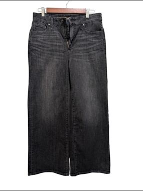 Chico's So Slumming High-Rise Wide-Leg Jeans in Washed Black Charcoal